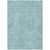 3' X 5' Teal Blue And Ivory Abstract Washable Indoor Outdoor Area Rug Transitional Style - Teal Blue, Ivory Color