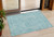 3' X 5' Teal Blue And Ivory Abstract Washable Indoor Outdoor Area Rug Transitional Style - Teal Blue, Ivory Color