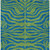 5' X 8' Green And Teal Blue Animal Print Washable Indoor Outdoor Area Rug