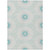 3' X 5' Teal Blue Beige And Ivory Floral Medallion Washable Indoor Outdoor Area Rug