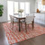 5' X 8' Coral Pink And Ivory Abstract Washable Indoor Outdoor Area Rug