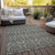 5' X 8' Taupe And Beige Damask Washable Indoor Outdoor Area Rug