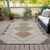 5' X 8' Brown Copper And Fern Green Geometric Washable Indoor Outdoor Area Rug