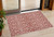 3' X 5' Red And Ivory Damask Washable Indoor Outdoor Area Rug