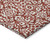 3' X 5' Red And Ivory Damask Washable Indoor Outdoor Area Rug