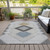 3' X 5' Gray Gold And Charcoal Geometric Washable Indoor Outdoor Area Rug