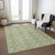 3' X 5' Green And Ivory Geometric Washable Indoor Outdoor Area Rug Transitional Style - Green, Ivory Color