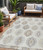 5' X 8' Ivory Khaki And Gray Southwestern Washable Indoor Outdoor Area Rug
