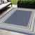 5' X 7' Denim Blue And Ivory Geometric Indoor Outdoor Area Rug