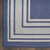 5' X 7' Denim Blue And Ivory Geometric Indoor Outdoor Area Rug