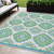 5' X 8' Lime Green And Ivory Medallion Washable Indoor Outdoor Area Rug