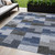 5' X 8' Navy Blue And Sky Blue Geometric Washable Indoor Outdoor Area Rug Transitional Style - Navy Blue, Sky Blue Color