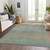 5' X 8' Blue Striped Washable Indoor Outdoor Area Rug