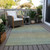 5' X 8' Blue Striped Washable Indoor Outdoor Area Rug