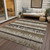 5' X 8' Brown Beige And Ivory Striped Washable Indoor Outdoor Area Rug Transitional Style - Brown, Beige, Ivory Color