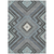 3' X 5' Pewter Charcoal And Sky Blue Tribal Washable Indoor Outdoor Area Rug