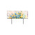 27" Blue White And Yellow Solid Wood Watercolor Floral Garden Stake