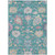 5' X 8' Teal Blue Pink And Ivory Floral Washable Indoor Outdoor Area Rug