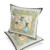 Set of Two 16" X 16" Beige and Green Peacock Blown Seam Floral Indoor Outdoor Throw Pillow Polyester Modern Style