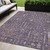 5' X 8' Eggplant Terra Cotta And Green Floral Washable Indoor Outdoor Area Rug