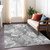 3' X 5' Gray And Charcoal Floral Washable Indoor Outdoor Area Rug Transitional Style - Gray, Silver Color
