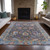 3' X 5' Gray And Denim Blue Floral Washable Indoor Outdoor Area Rug - 880016814897