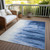 3' X 5' Navy Blue And Ivory Abstract Washable Indoor Outdoor Area Rug Transitional Style - Navy Blue, Ivory Color