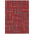 3' X 5' Red And Brown Geometric Washable Indoor Outdoor Area Rug