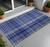 2' X 3' Navy Blue Plaid Washable Non Skid Indoor Outdoor Area Rug