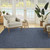 8' X 10' Navy Blue And Ivory Geometric Indoor Outdoor Area Rug