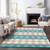 3' X 5' Teal Blue Gray And Copper Geometric Washable Indoor Outdoor Area Rug