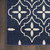 8' Ivory And Navy Blue Geometric Indoor Outdoor Runner Rug