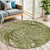 5' Ivory And Green Round Palm Leaf Indoor Outdoor Area Rug - Ivory, Green