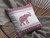 26” Red White Ornate Elephant Indoor Outdoor Throw Pillow