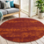 6' Red And Orange Round Abstract Indoor Outdoor Area Rug