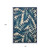8' X 11' Navy Blue And Ivory Palm Leaf Indoor Outdoor Area Rug