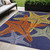 5' X 8' Blue Yellow And Orange Starfish Indoor Outdoor Area Rug - Blue, Yellow, Orange