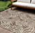 9' X 12' Brown And Ivory Palm Leaf Indoor Outdoor Area Rug