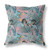 20” Aqua Red Tropical Indoor Outdoor Throw Pillow