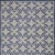 4' X 6' Blue Fleur De Lis Stain Resistant Non Skid Area Rug