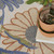 5' Beige Round Floral Indoor Outdoor Area Rug