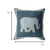 16” Spruce Blue Elephant Indoor Outdoor Throw Pillow