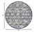 8' Round Blue And Gray Round Abstract Stain Resistant Indoor Outdoor Area Rug