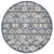 8' Round Blue And Gray Round Abstract Stain Resistant Indoor Outdoor Area Rug