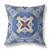 20” Blue Cream Geo Tribal Indoor Outdoor Throw Pillow