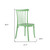Set of Four 22" Green Heavy Duty Plastic Outdoor Stacking Dining Chairs