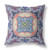 18” Indigo Peach Geo Tribal Indoor Outdoor Throw Pillow