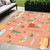 5' X 7' Orange Indoor Outdoor Area Rug