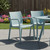 Set of Two Baby Blue Heavy Duty Plastic Outdoor Stacking Dining Chairs