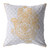 16” Gold Gray Hamsa Indoor Outdoor Throw Pillow
